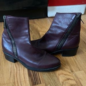 Frye Demi zip booties - maroon